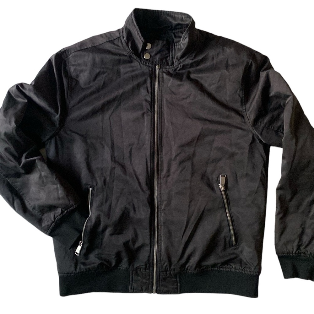 H&M Black Bomber Jacket Sz M